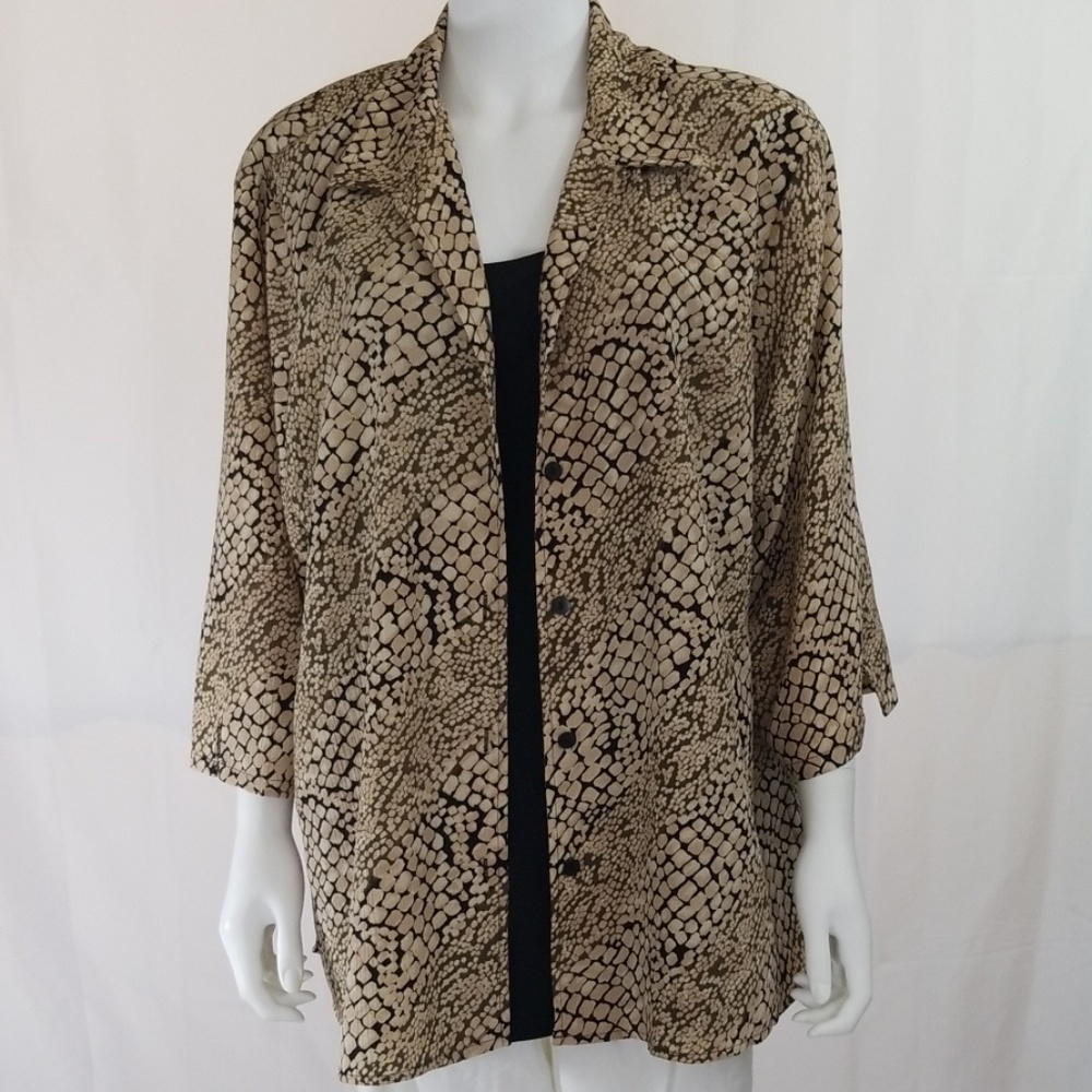 Tan and Black Blouse